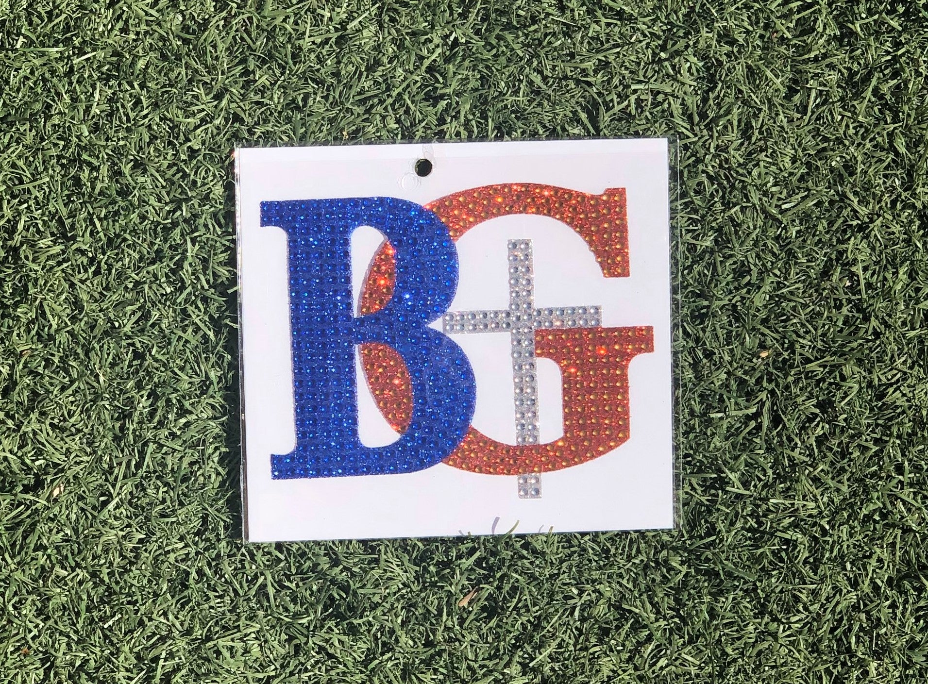 SMALL BG CROSS BLING STICKER
